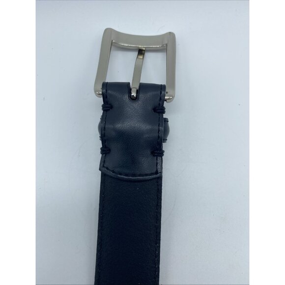 Men's Black Genuine Leather Belt Size 32 | 1 1/8" Wide | Style 8221 | Classic Fi - Picture 6 of 14